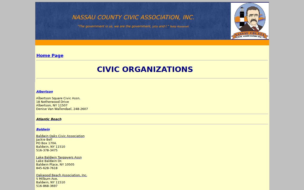 Lynbrook neighbors research using the Nassau civic organization directory